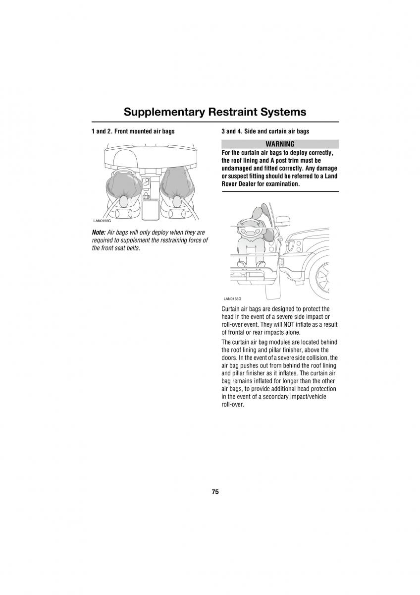 Land Rover Range Rover III 3 L322 owners manual / page 75