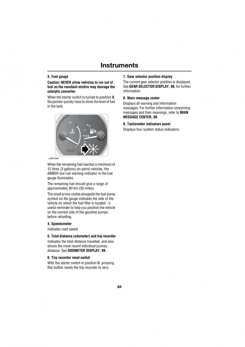 Land Rover Range Rover III 3 L322 owners manual / page 84