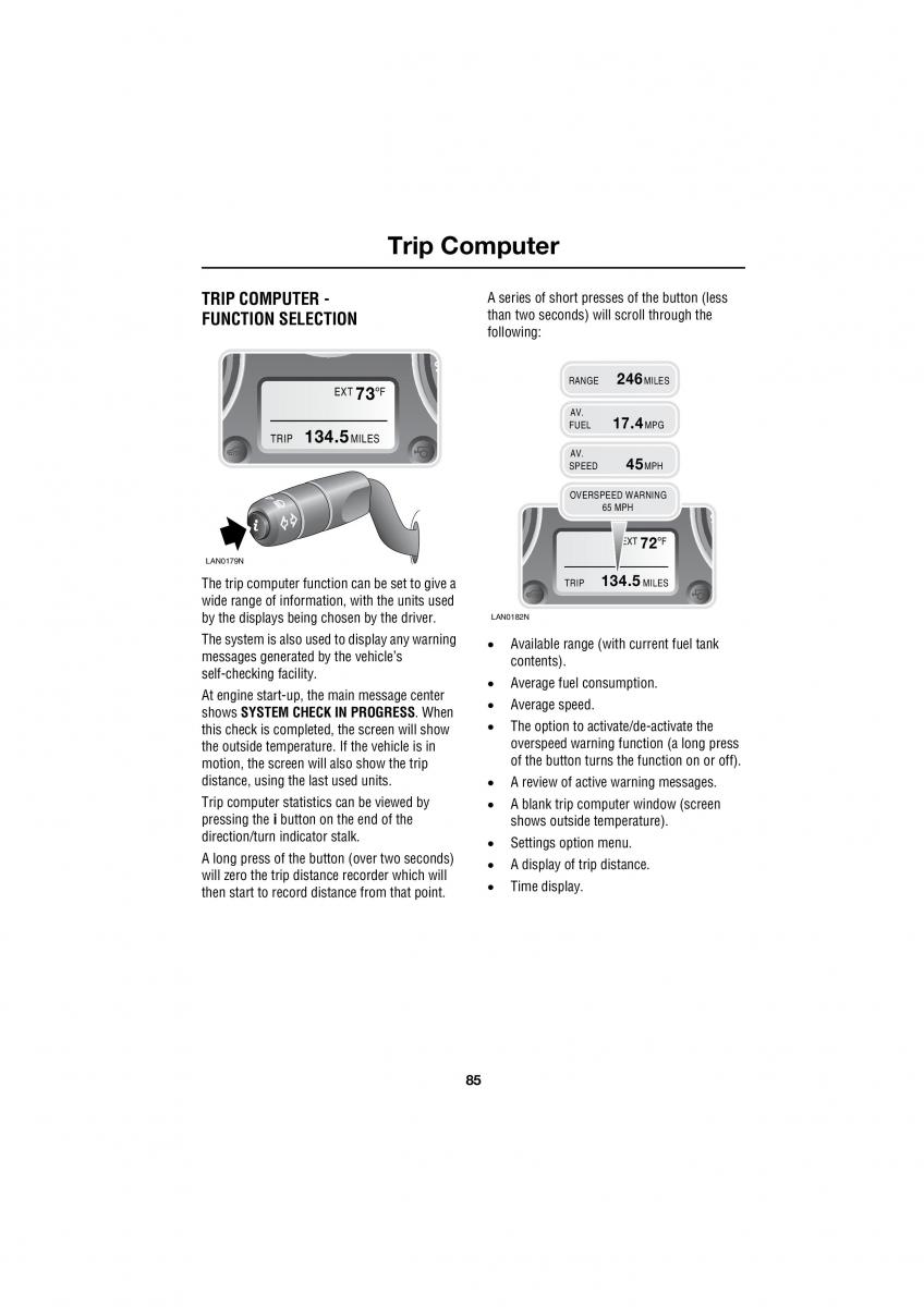 Land Rover Range Rover III 3 L322 owners manual / page 85