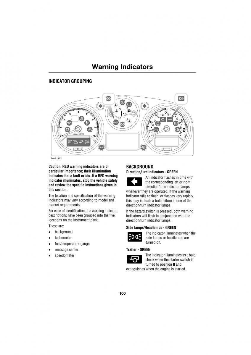 Land Rover Range Rover III 3 L322 owners manual / page 100