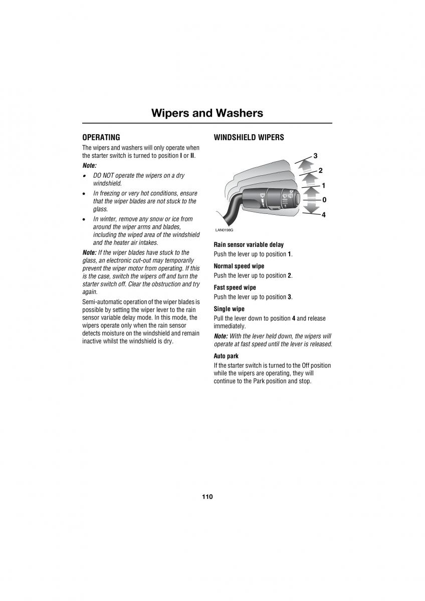 Land Rover Range Rover III 3 L322 owners manual / page 110