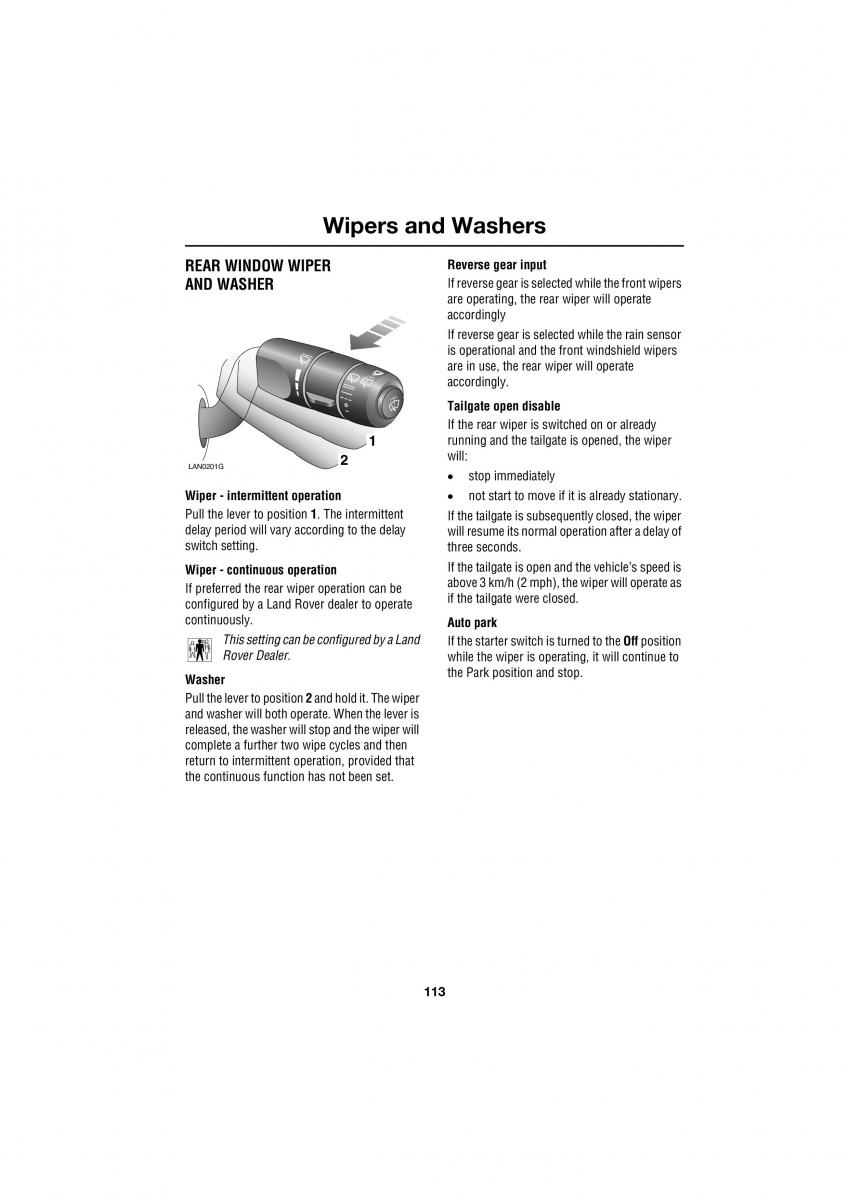 Land Rover Range Rover III 3 L322 owners manual / page 113