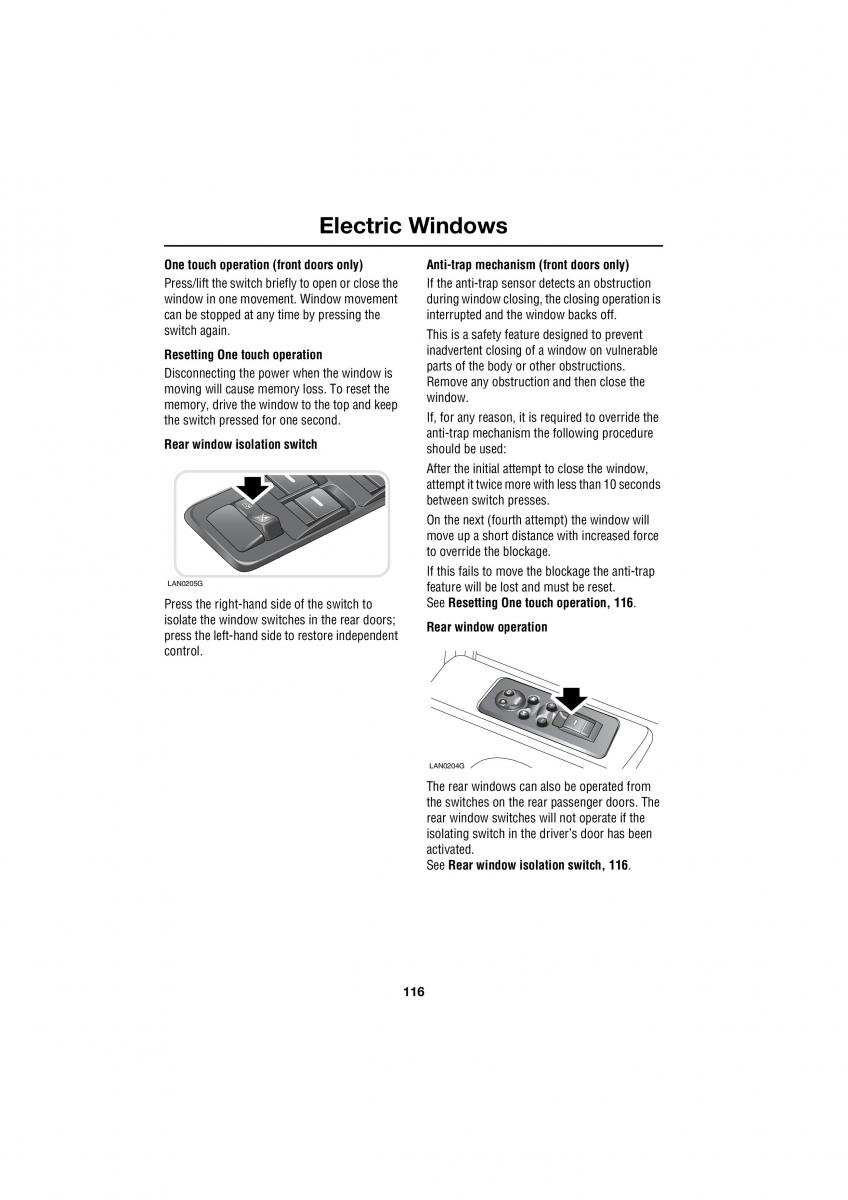 Land Rover Range Rover III 3 L322 owners manual / page 116