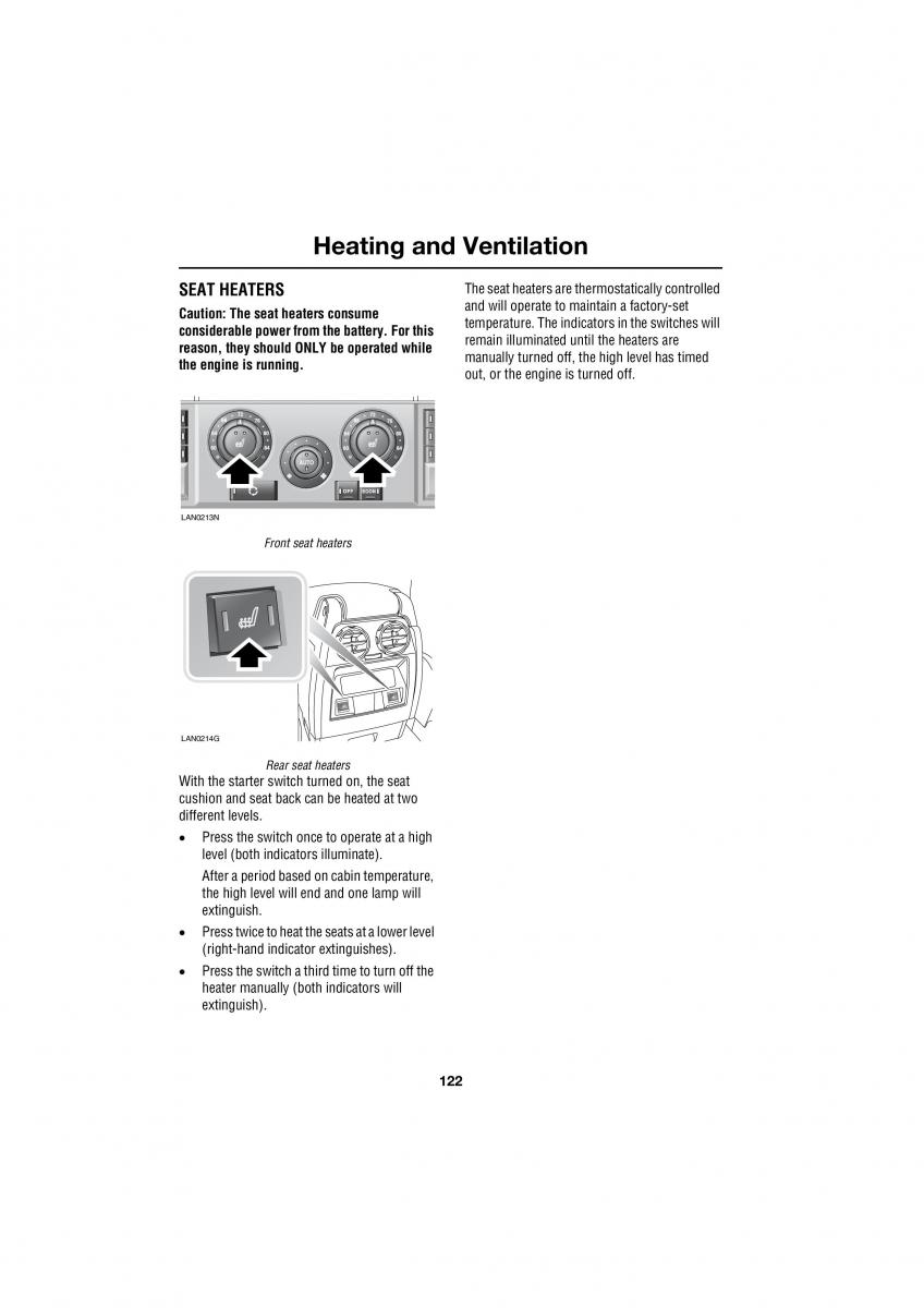 Land Rover Range Rover III 3 L322 owners manual / page 122