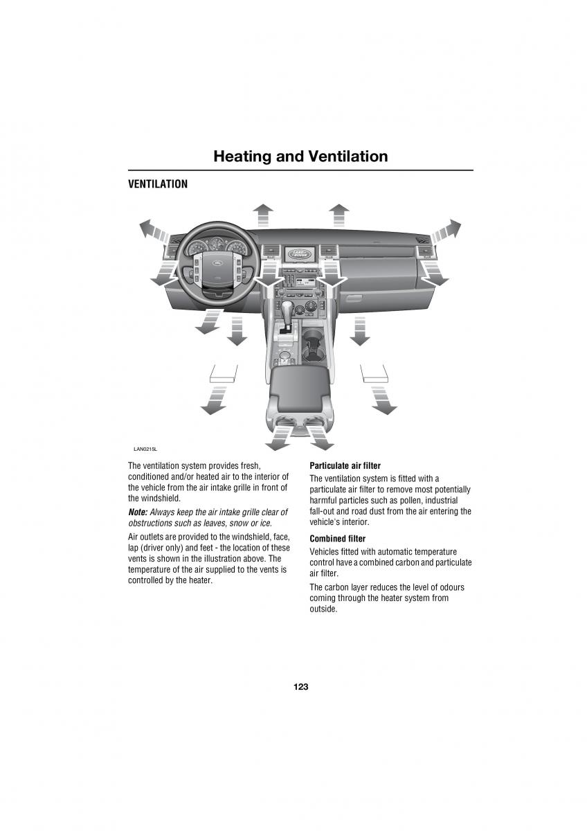 Land Rover Range Rover III 3 L322 owners manual / page 123