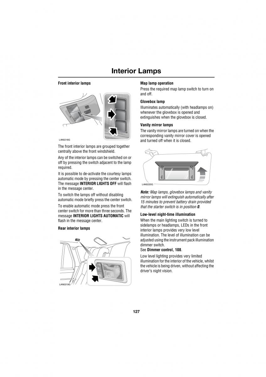 Land Rover Range Rover III 3 L322 owners manual / page 127