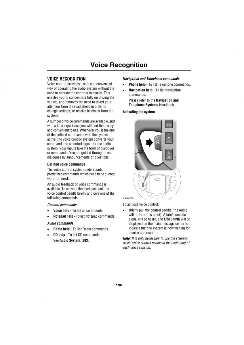 Land Rover Range Rover III 3 L322 owners manual / page 138