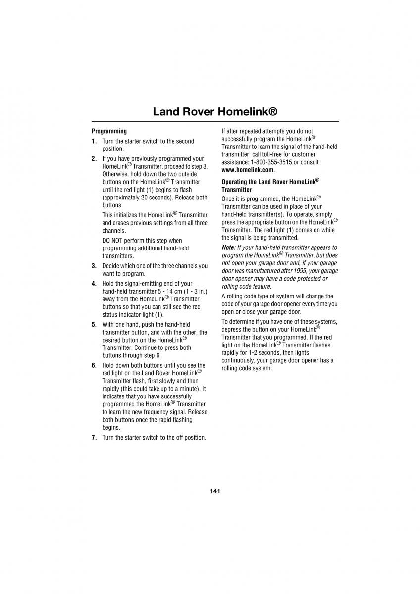 Land Rover Range Rover III 3 L322 owners manual / page 141