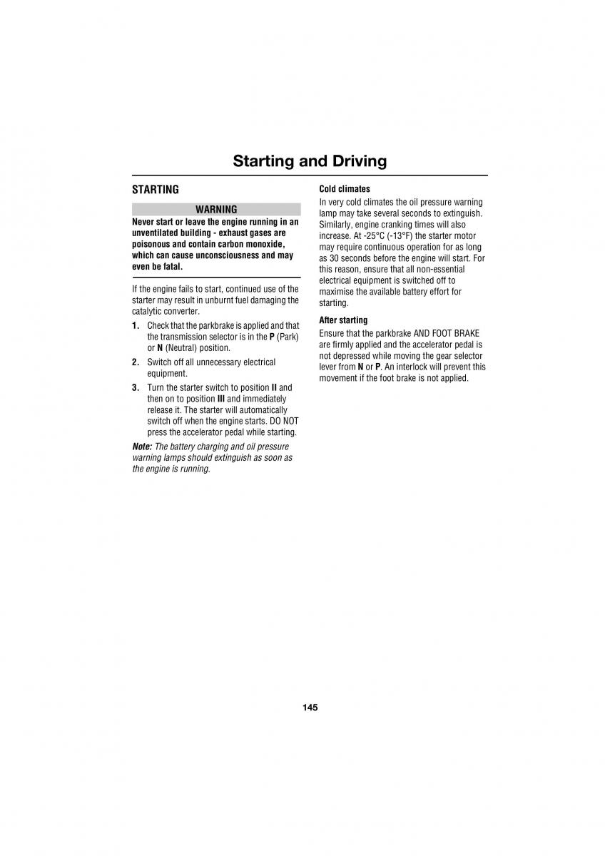 Land Rover Range Rover III 3 L322 owners manual / page 145