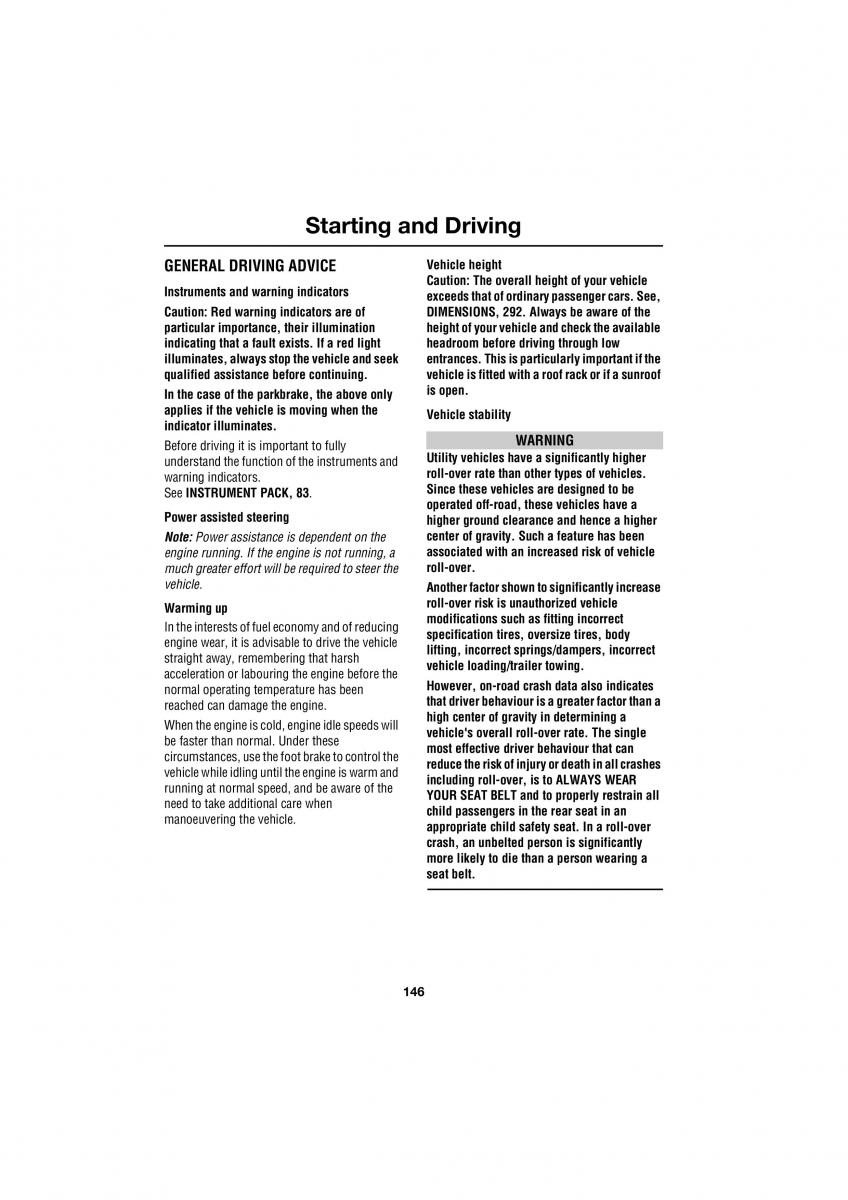 Land Rover Range Rover III 3 L322 owners manual / page 146