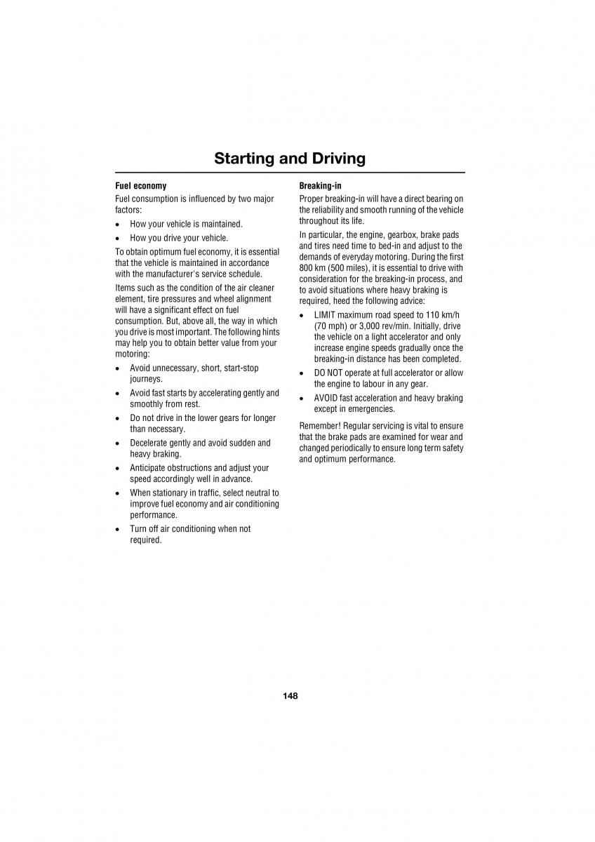 Land Rover Range Rover III 3 L322 owners manual / page 148