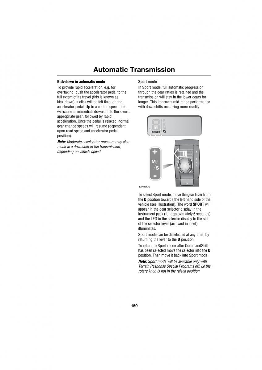 Land Rover Range Rover III 3 L322 owners manual / page 159