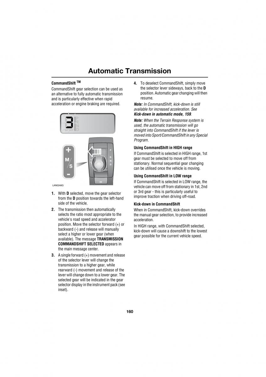 Land Rover Range Rover III 3 L322 owners manual / page 160