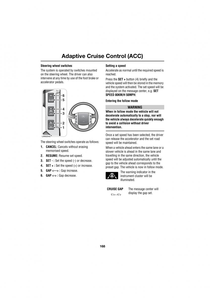 Land Rover Range Rover III 3 L322 owners manual / page 168