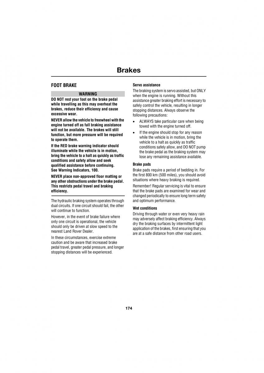 Land Rover Range Rover III 3 L322 owners manual / page 174