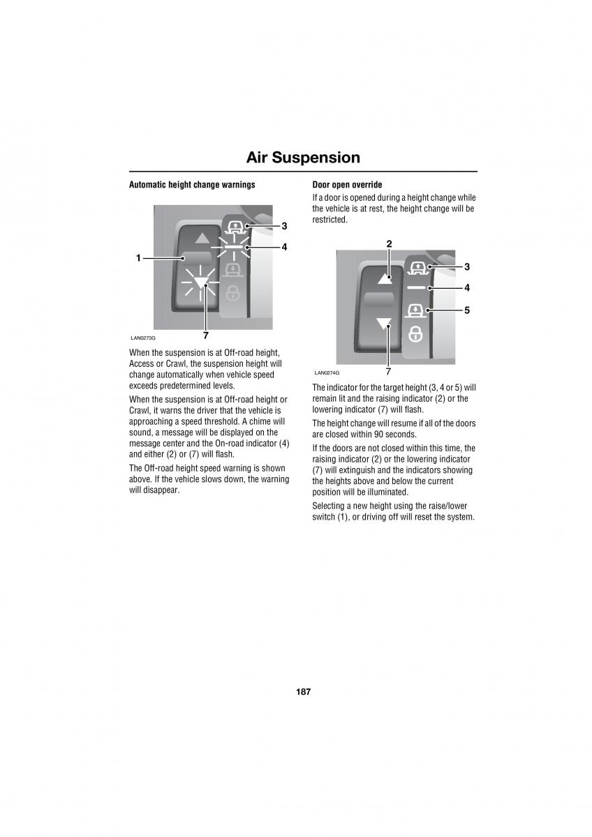 Land Rover Range Rover III 3 L322 owners manual / page 187