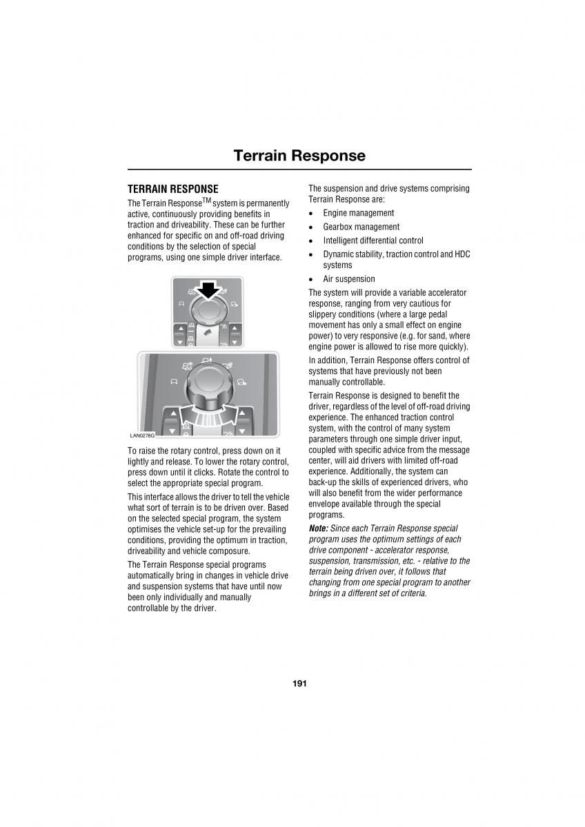 Land Rover Range Rover III 3 L322 owners manual / page 191