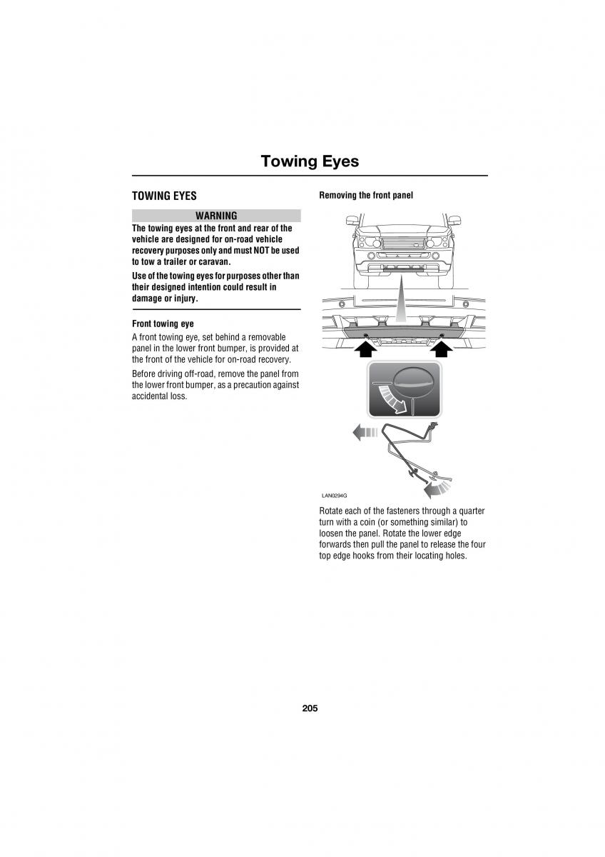 Land Rover Range Rover III 3 L322 owners manual / page 205