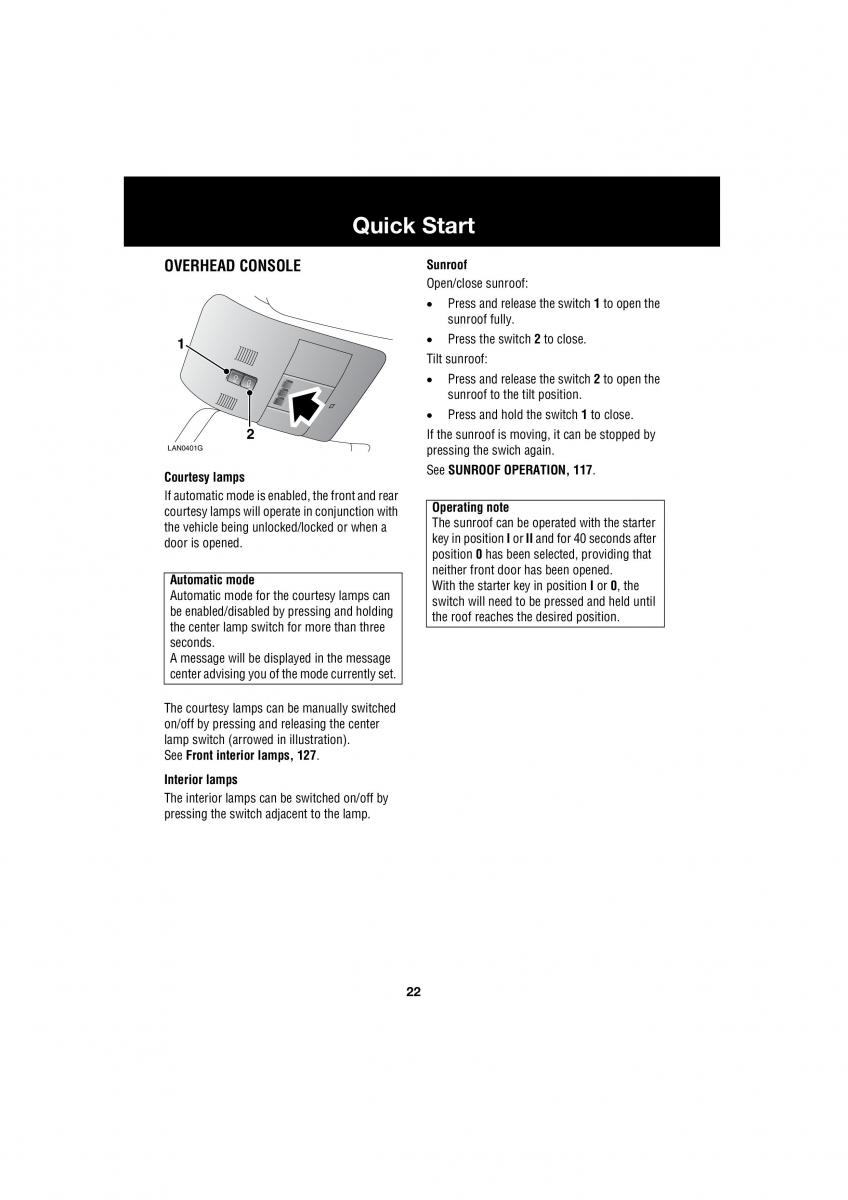 manual  Land Rover Range Rover III 3 L322 owners manual / page 22