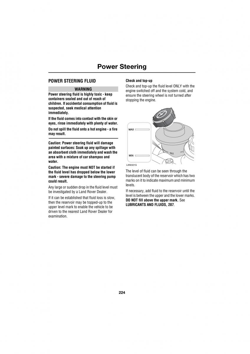 Land Rover Range Rover III 3 L322 owners manual / page 224