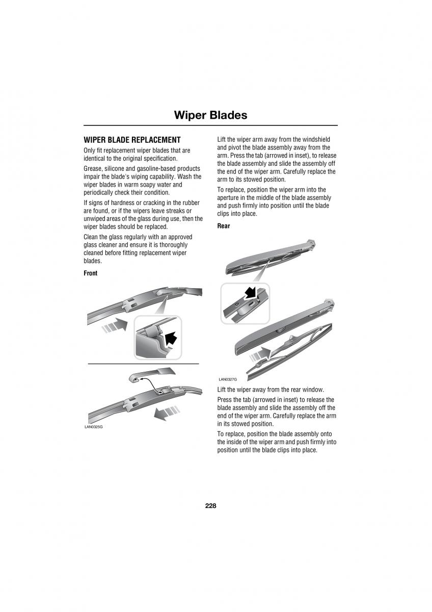 Land Rover Range Rover III 3 L322 owners manual / page 228