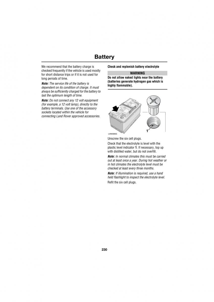 Land Rover Range Rover III 3 L322 owners manual / page 230