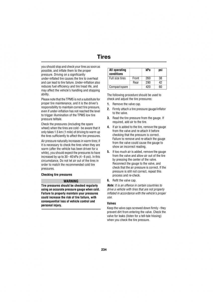 Land Rover Range Rover III 3 L322 owners manual / page 234