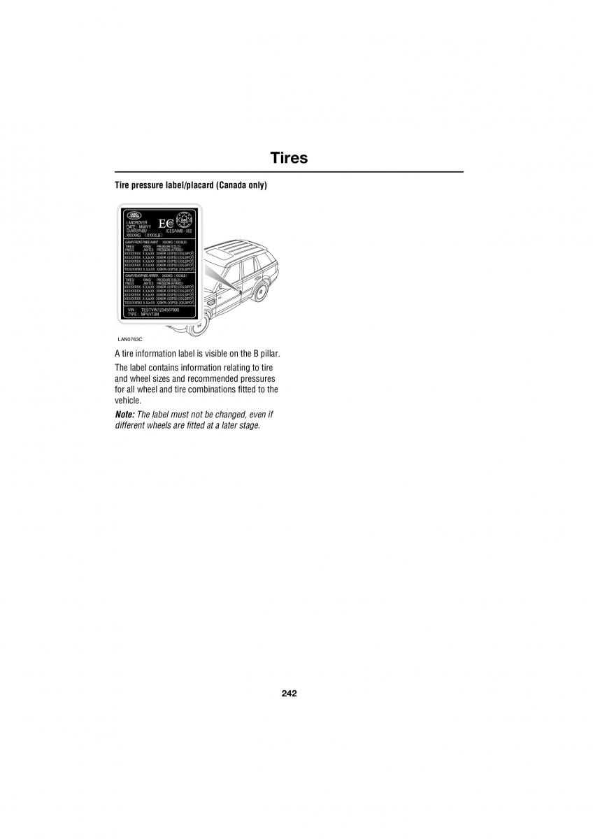 Land Rover Range Rover III 3 L322 owners manual / page 242