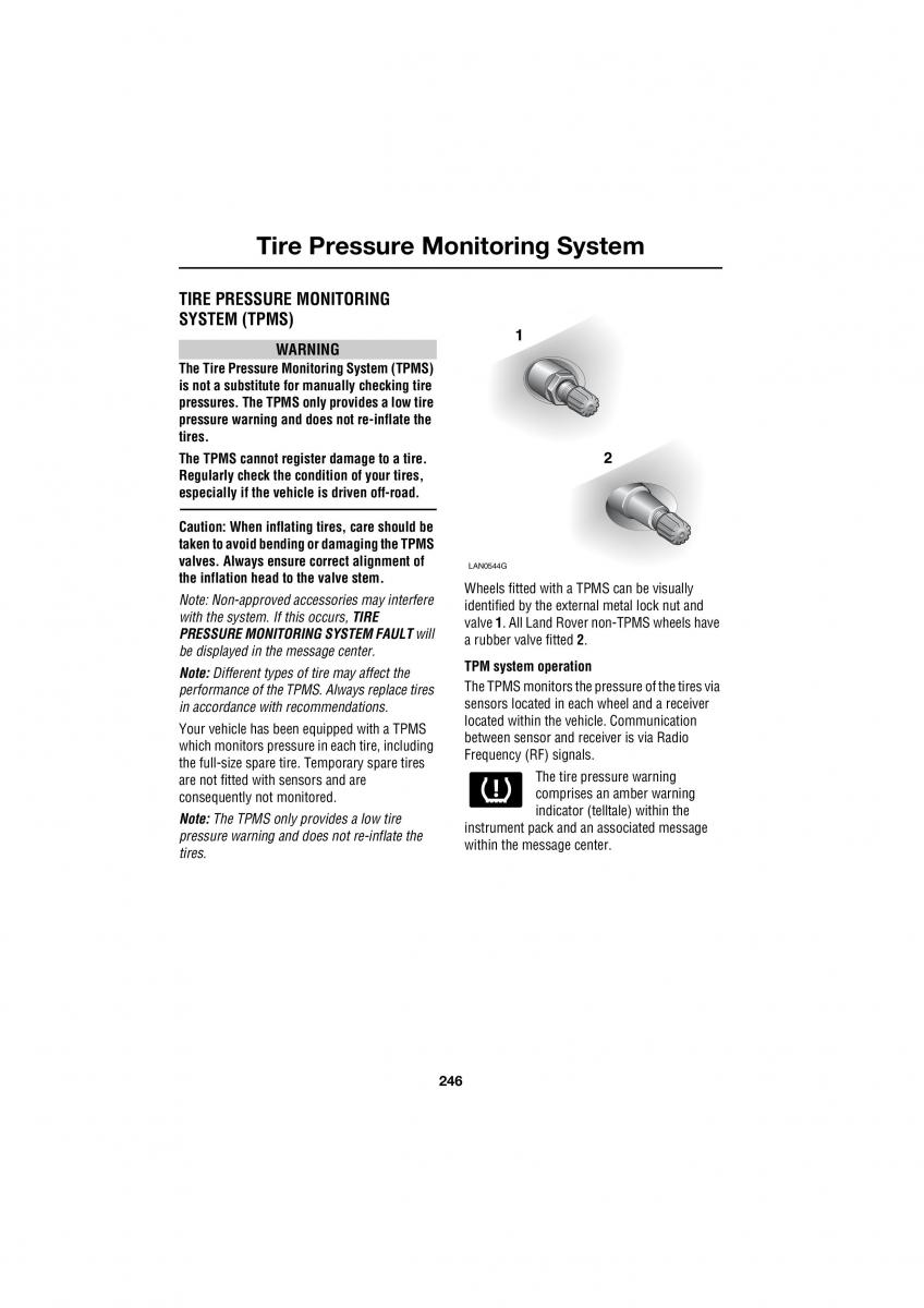 Land Rover Range Rover III 3 L322 owners manual / page 246