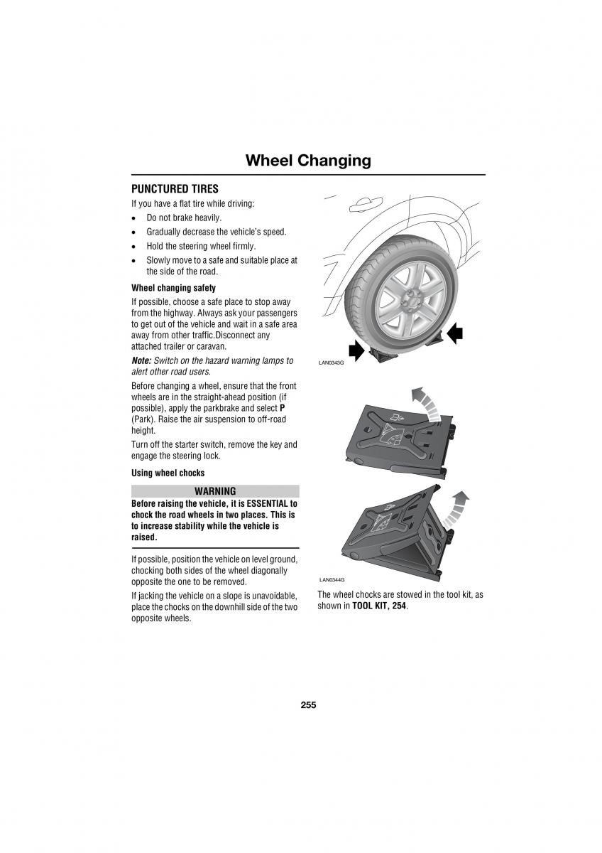 manual  Land Rover Range Rover III 3 L322 owners manual / page 255