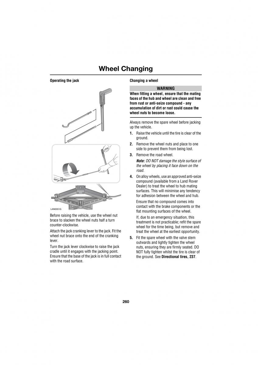 Land Rover Range Rover III 3 L322 owners manual / page 260