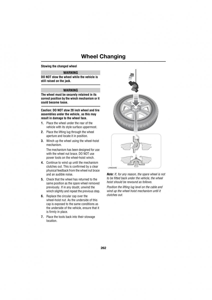 Land Rover Range Rover III 3 L322 owners manual / page 262