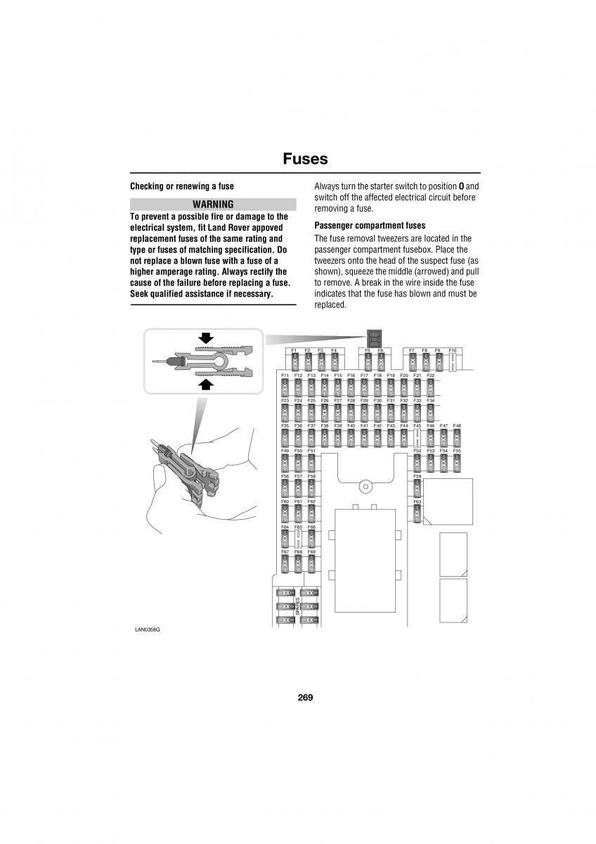 Land Rover Range Rover III 3 L322 owners manual / page 269