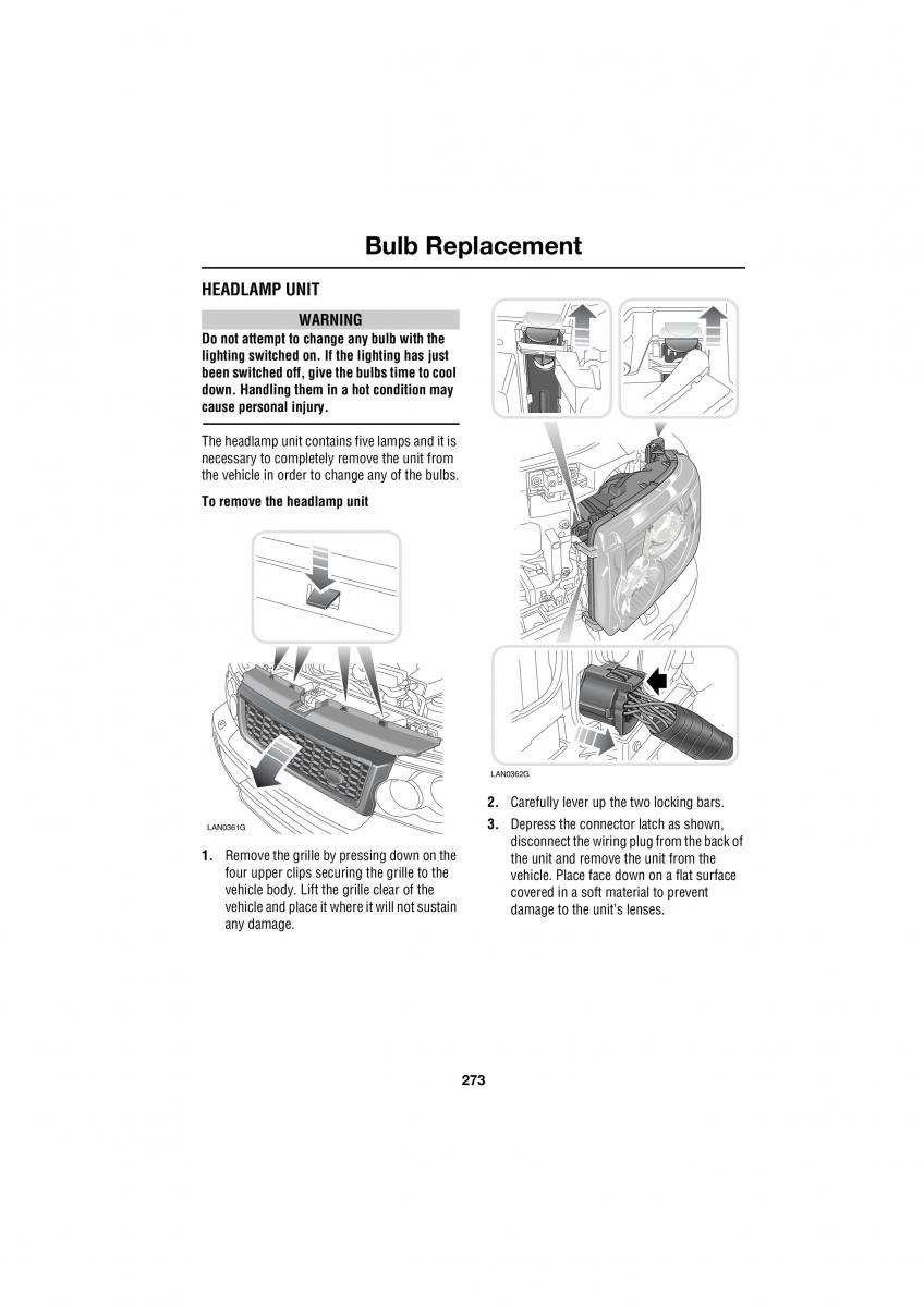 Land Rover Range Rover III 3 L322 owners manual / page 273