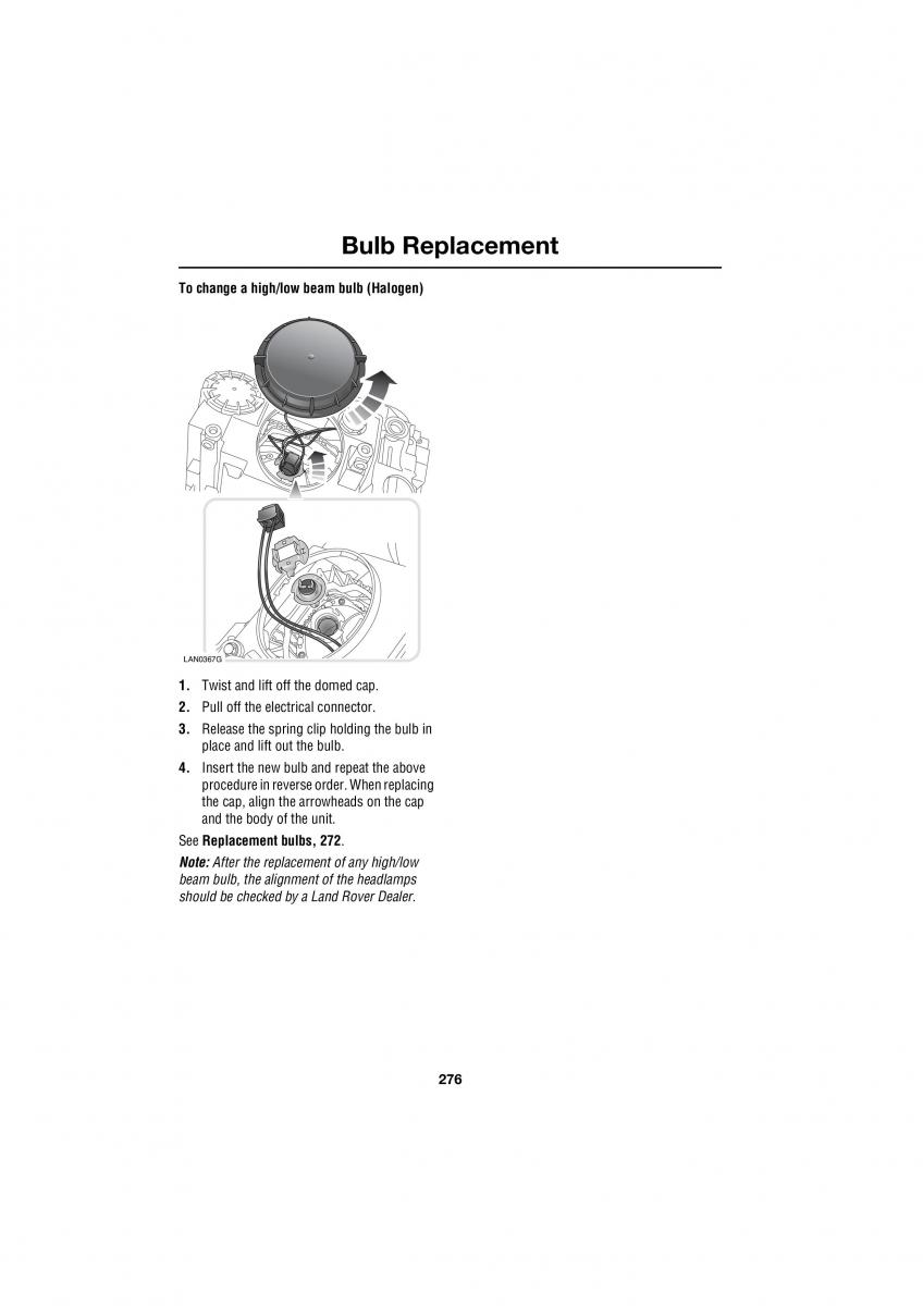 Land Rover Range Rover III 3 L322 owners manual / page 276