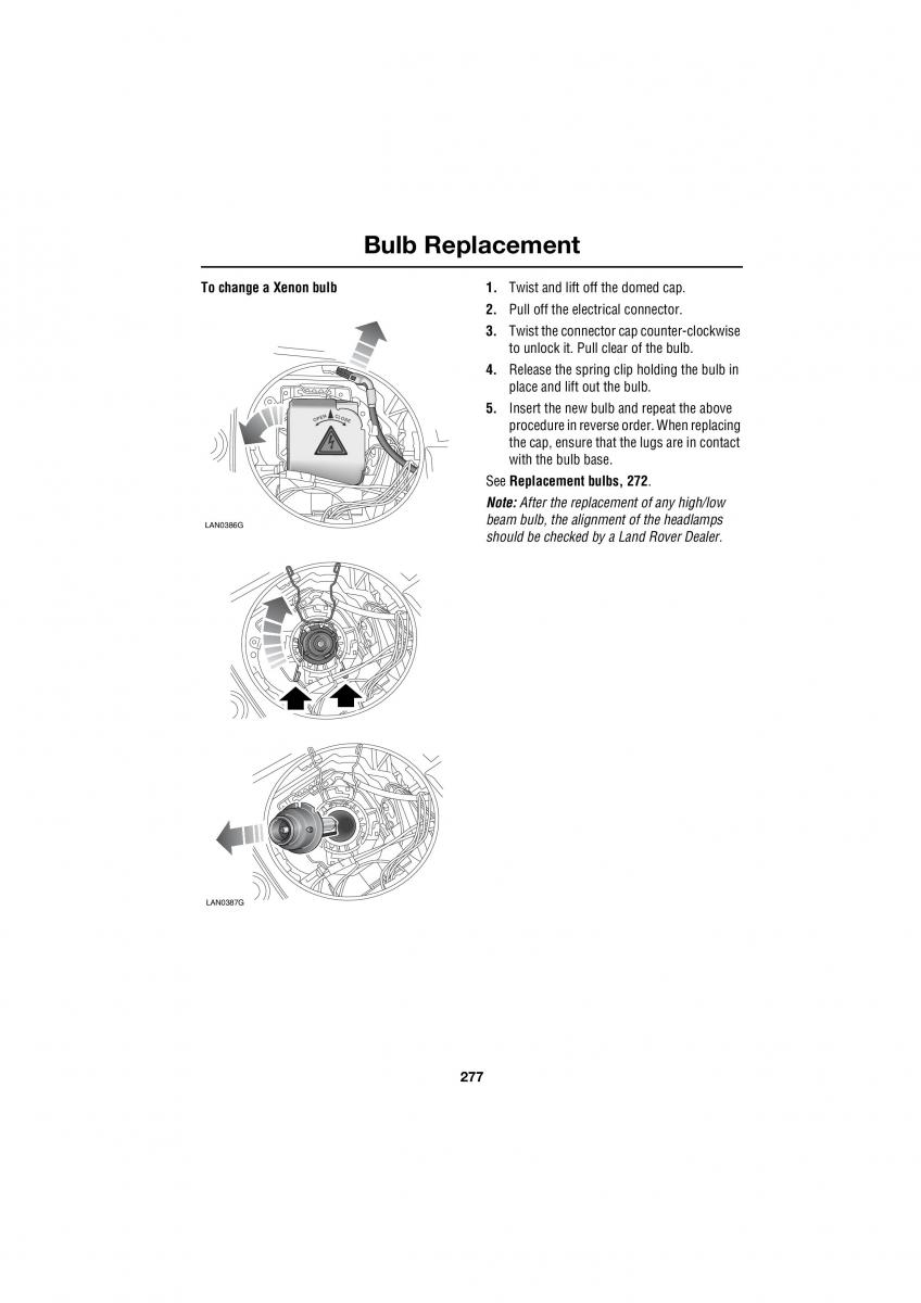 Land Rover Range Rover III 3 L322 owners manual / page 277