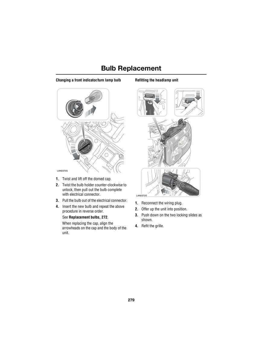 Land Rover Range Rover III 3 L322 owners manual / page 279