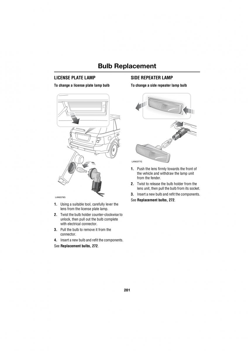 Land Rover Range Rover III 3 L322 owners manual / page 281