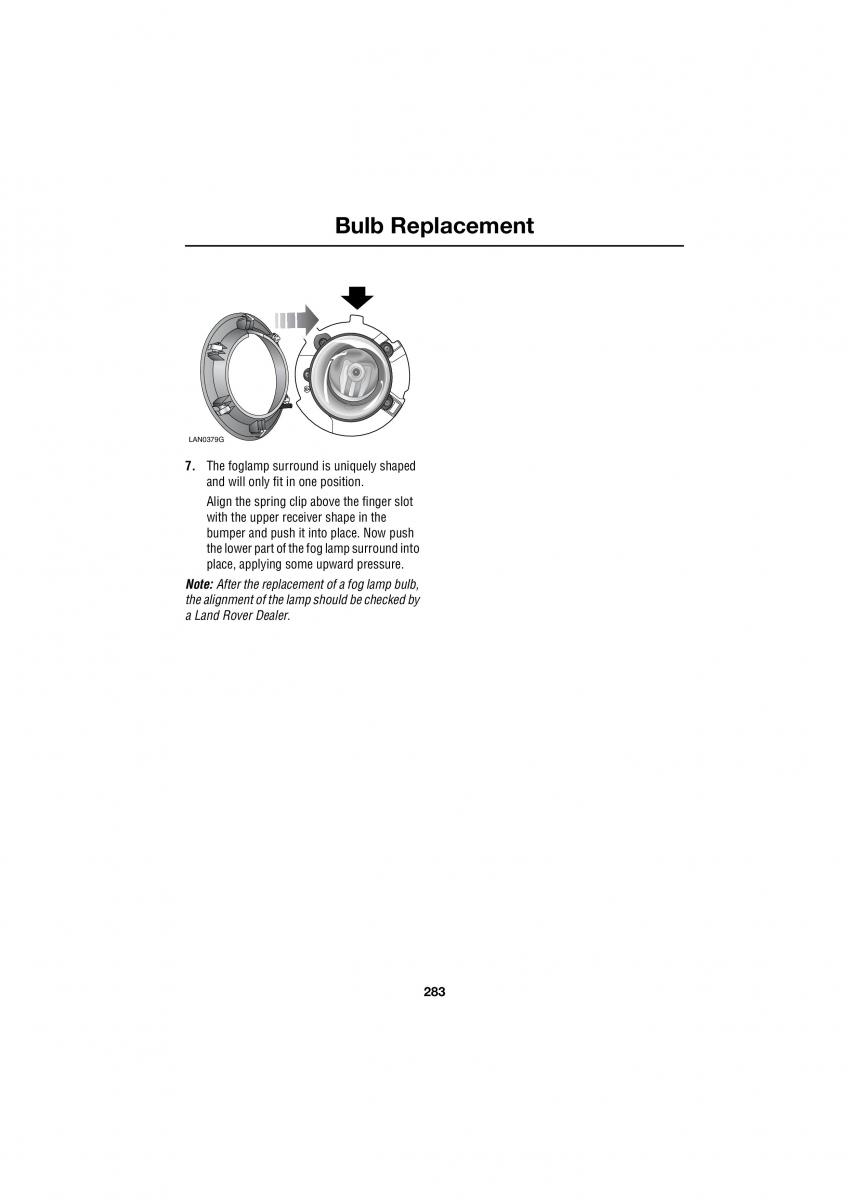 Land Rover Range Rover III 3 L322 owners manual / page 283