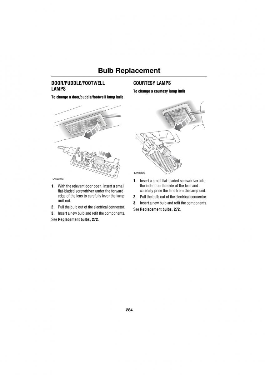 Land Rover Range Rover III 3 L322 owners manual / page 284