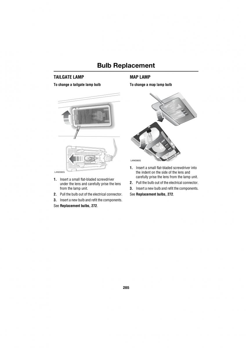 Land Rover Range Rover III 3 L322 owners manual / page 285