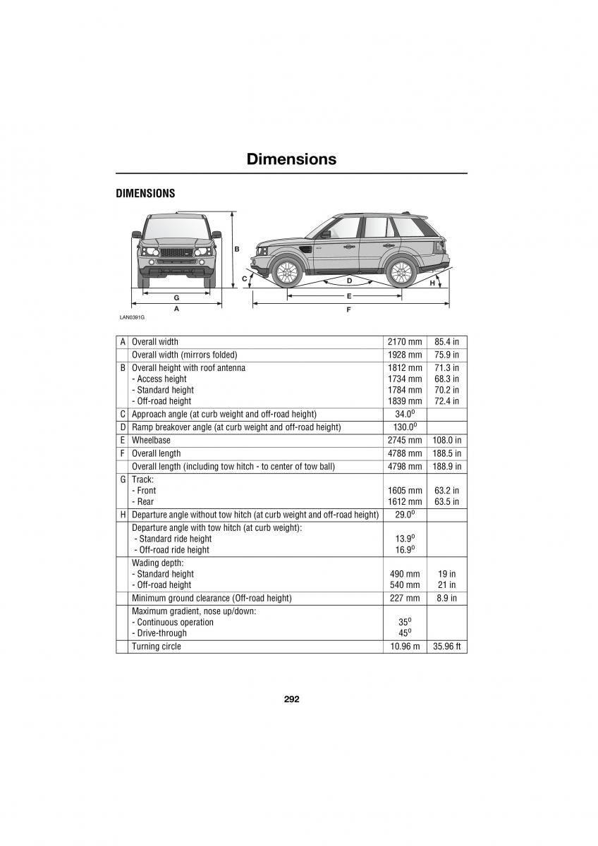 Land Rover Range Rover III 3 L322 owners manual / page 292