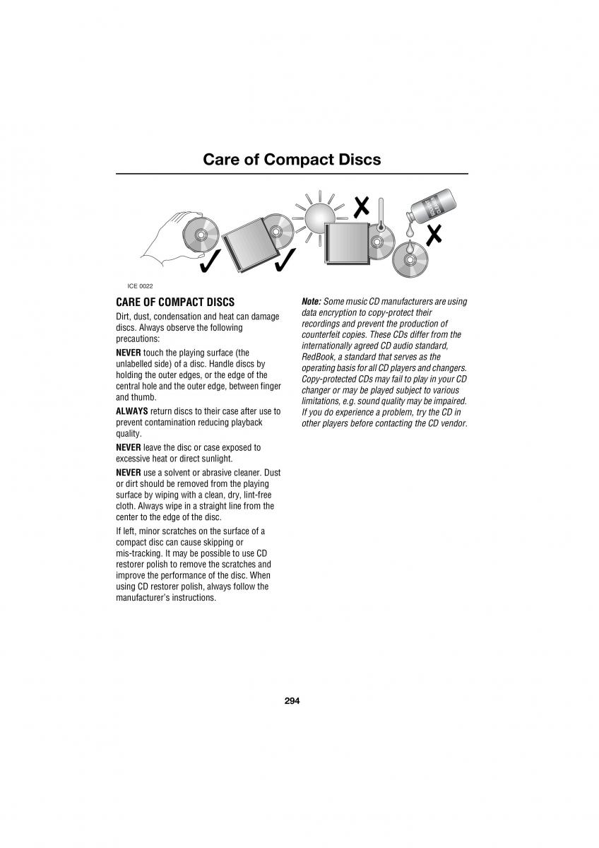 Land Rover Range Rover III 3 L322 owners manual / page 294