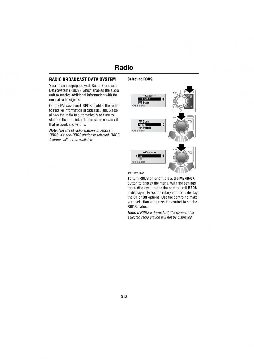 Land Rover Range Rover III 3 L322 owners manual / page 312