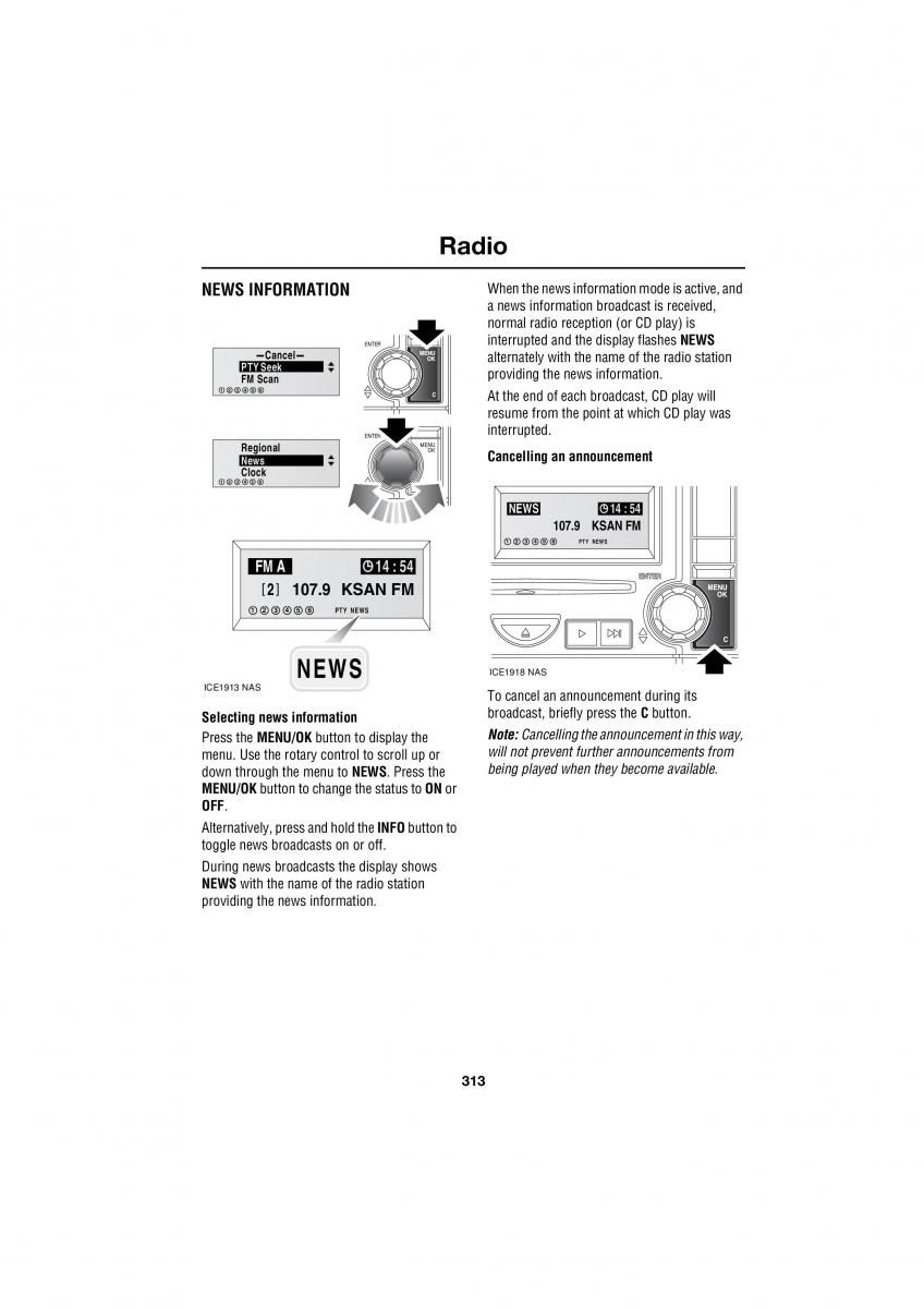 Land Rover Range Rover III 3 L322 owners manual / page 313