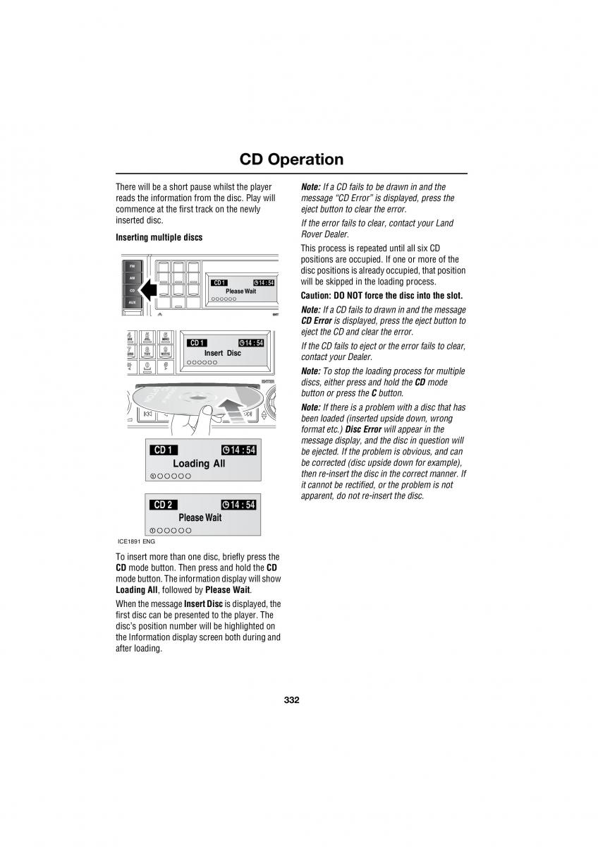 manual  Land Rover Range Rover III 3 L322 owners manual / page 332