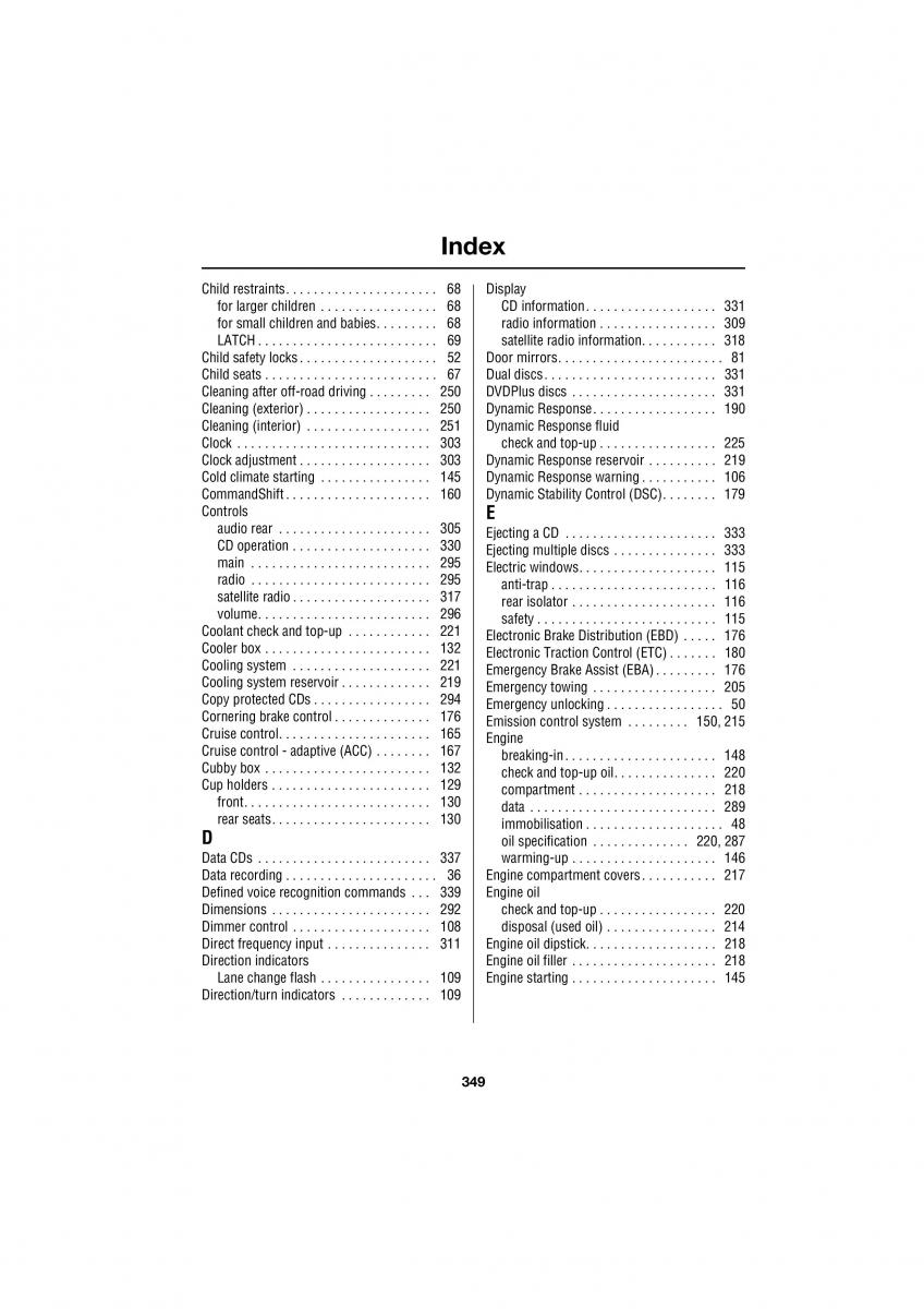 manual  Land Rover Range Rover III 3 L322 owners manual / page 349