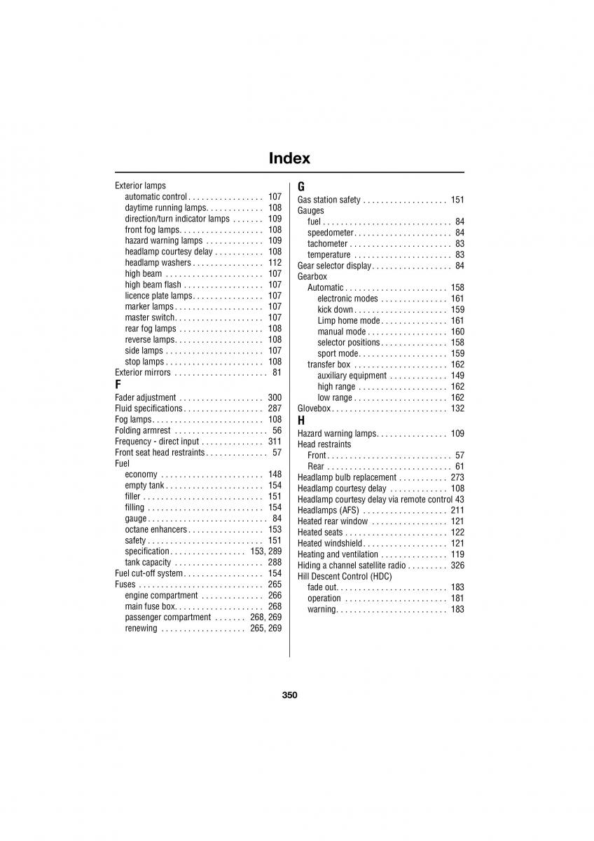 manual  Land Rover Range Rover III 3 L322 owners manual / page 350