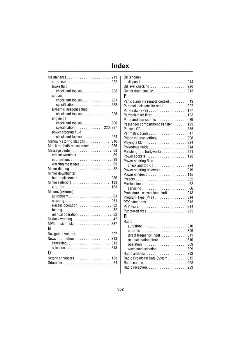 manual  Land Rover Range Rover III 3 L322 owners manual / page 352