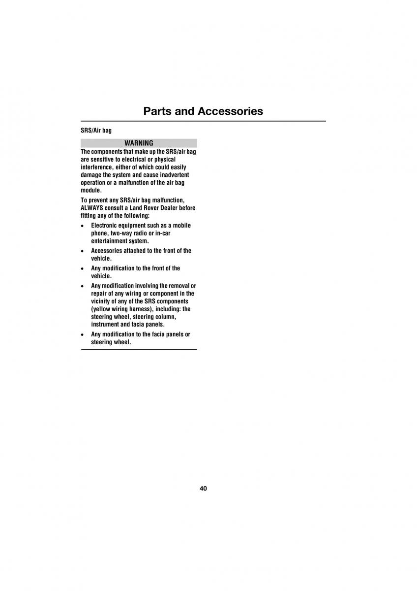 Land Rover Range Rover III 3 L322 owners manual / page 40